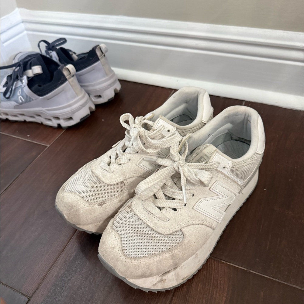 New Balance Women’s White Platform Sneakers